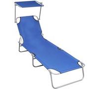 Chaise longue vidaxl L. 57 cm bleu en aluminium H. 27 cm non empilable pliable Bleu G