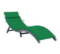 Chaise longue L. 60 cm gris H. 51 cm en acacia pliable