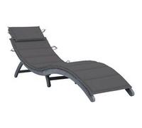 Chaise longue vidaxl L. 60 cm H. 51 cm gris en acacia pliable Gris G