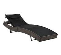 Chaise longue vidaxl marron en resine tressee H. 40 cm L. 213 cm non empilable non pliable Marron G