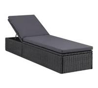Vidaxl Chaise Longue Résine Tressée Noir Et Gris Foncé