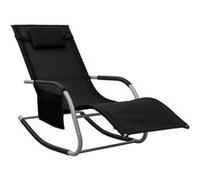 Chaise longue vidaxl noir H. 88 cm L. 149 cm en acier non empilable non pliable noir G