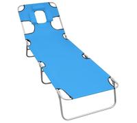 Chaise longue - vidaXL - Pliable - Acier enduit de poudre - Dossier réglable - Bleu turquoise