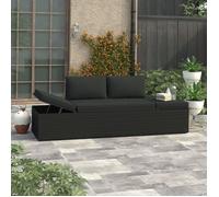 Chaise longue - vidaXL - Résine tressée - Noir - Confortable - Réglable - Extérieur