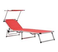 Chaise longue vidaxl rouge en aluminium L. 186 cm H. 25.5 cm pliable rouge G