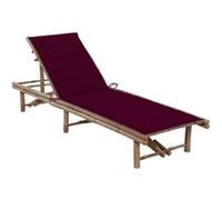 Chaise longue vidaxl rouge L. 200 cm en bambou H. 30 cm non empilable non pliable Rouge G