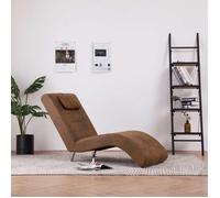 Chaise longue - vidaXL - Similicuir daim - Confortable - Design ergonomique - Marron
