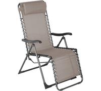Chaise longue Zero Gravity Rebecca Mobili Wollemi 113x66x104 polyester acier beige gris foncé