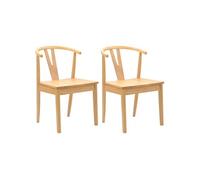 Chaise Lot de 2 en bois massif H. 80.5 cm bois