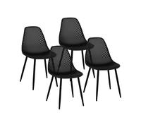 Fromm & Starck Chaise Design Scandinave De Salle À Manger Cuisine Salle D'attente Terrasse Visiteur Star_Seat_13 (150 kg Max, Siège 46 x 51,5 cm, Hauteur 46 cm, Coloris Noir, Plastique/Acier)