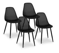Fromm & Starck Chaise Design Scandinave De Salle À Manger Cuisine Salle D'attente Terrasse Visiteur Star_Seat_13 (150 kg Max, Siège 52 x 46,5 cm, Hauteur 46 cm, Coloris Noir, Plastique/Acier)