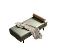 Chaise Lounge Bench, Modern Accent - Faux Leather Window Seat with Detachable Bolster Pillow, Sturdy Metal Legs, for Bedroom Living Room Entryway(B,180x50x42cm)