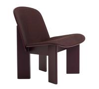 Chaise lounge Chisel tissu base dark bordeaux lacquered beech