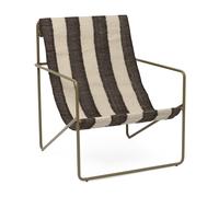 Ferm Living Chaise lounge Desert Olive. off-white. chocolate