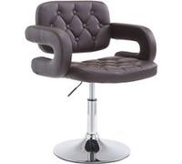 Chaise Lounge Dublin Similicuir - Piètement avec colonne centrale en métal chromé - Siège Marron