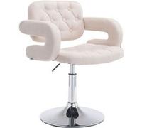 Chaise lounge Dublin Tissu - Piètement avec colonne centrale métal chromé - Siège Beige