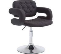 Chaise lounge Dublin Tissu - Piètement avec colonne centrale métal chromé - Siège Noir