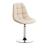 Chaise Lounge Emil Similicuir I Siège Rembourré I Chaise Pivotante I Piètement en Métal, Couleur:crème