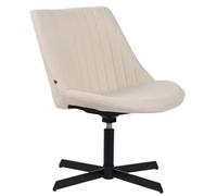 CLP Chaise lounge Granby en Tissu avec Pied en métal , Crème Crème G