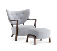 Chaise lounge Wulff ATD2 + pouf Wulff ATD3 structure noyer Lounge Chair 85x84x85cm/Pouf 58x53x39cm