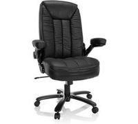hjh OFFICE 691021 XXL Siège Bureau Instructor III Cuir Noir Fauteuil de Direction, Capacité de Charge 220kg, Confortable