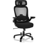 hjh OFFICE 691007 Chaise pivotante XXL Instructor SW I Pro Tissu/Maille Noir Chaise supportant Le Poids jusqu'à 220 kg, Chaise de Bureau Lourde