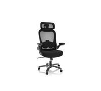 hjh OFFICE 691003 Chaise pivotante XXL Instructor T I Pro Tissu/Maille Noir/Titane Chaise supportant Le Poids jusqu'à 220 kg, Chaise de Bureau Lourde