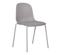 Chaise Madalena en plastique gris avec un COUSSIN sur l'assise