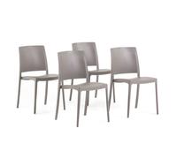 Chaise - MARIA - Empilable - Polypropylène avec fibre de verre - Intérieur et extérieur - Gris tourterelle