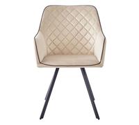 Chaise Matelassée en Velours "Amber" 85cm Beige