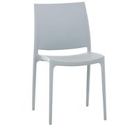 Chaise Maya de Balcon Empilable en Plastique Résistante aux UV de CLP, Couleur:Gris Clair