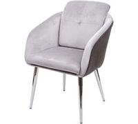 Chaise de salle à manger HWC-G48,chaise pour cuisine,chaise rembourrée,similicuir velours avec accoudoirs gris