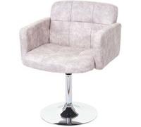 Chaise de salle à manger Orlando imitation de daim chrome vintage gris clair