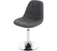 Mendler Chaise de salle à manger HWC-A60 Design rétro Tissu gris clair Pied chromé