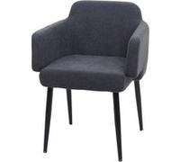 Chaise De Salle À Manger Hwc-L13, Chaise Rembourrée Tissu/Textile Métal Anthracite Multicolore