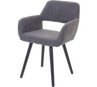 Chaise de salle à manger HWC-A50 II, style rétro années 50 tissu, gris, pieds foncés
