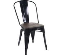 Chaise MENDLER HWC-A73 métal empilable style industriel noir noir G