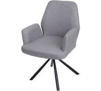 Chaise de salle à manger HWC-H71 tissu/textile acier gris clair