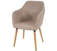 Chaise mendler H. 88 cm non pliable interieur en bois massif beige Beige G