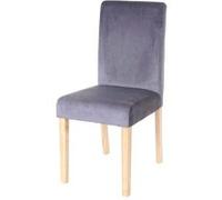 Mendler Chaise de Salle à Manger Littau, Chaise de Cuisine, Velours - Gris, Pieds