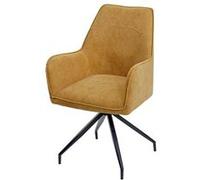 Chaise De Salle À Manger Hwc-K15, Rembourrée Chaise Avec Accoudoirs, Tissu/Textile Métal Jaune Multicolore