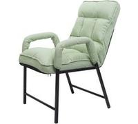 Chaise de salle à manger HWC-K40 capacité de charge 160kg dossier réglable métal tissu/textile vert-menthe