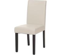 Chaise De Salle À Manger Littau, Chaise De Cuisine, Similicuir Blanc, Pieds Foncés Blanc