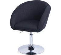 Chaise de salle à manger HWC-F19, chaise de cuisine chaise pivotante fauteuil lounge, pivotante réglable en hauteur tissu/textile anthracite