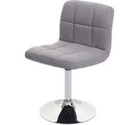 Kavala chaise de salle à manger, chaise de cuisine, pivotante tissu/textile gris clair, base chromée