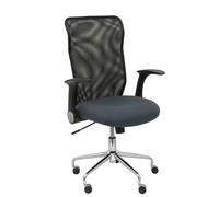 Chaise Minaya dos en filet noir, siège en bali gris foncé