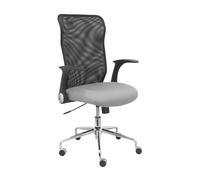 Chaise Minaya dossier en maille noire siège bali gris clair