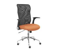 Chaise Minaya dossier en maille noire siège brun bali