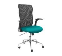 Chaise Minaya dossier en maille noire siège en bali vert clair