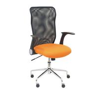 Chaise Minaya dossier en maille noire siège orange bali